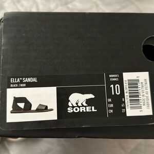 Gently loved Sorel, Ella sandal, black size 10